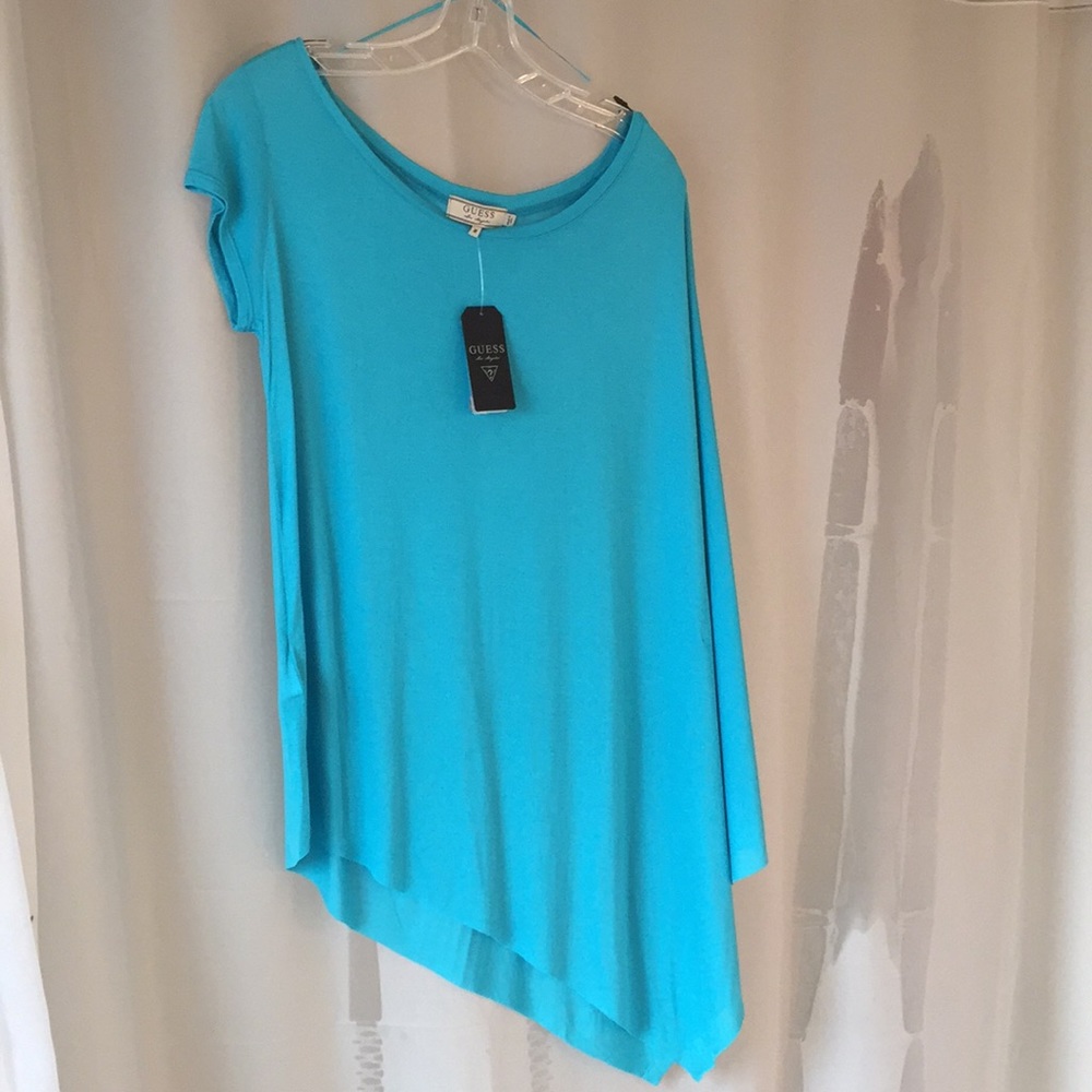 NWT Guess Turquoise Drape Sleeve Top